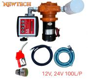 Bộ KIT bơm dầu 12V 24V 100L/P đồng hồ cơ